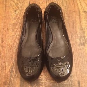 Tory Burch Minnie Ballet Flats Black Patent