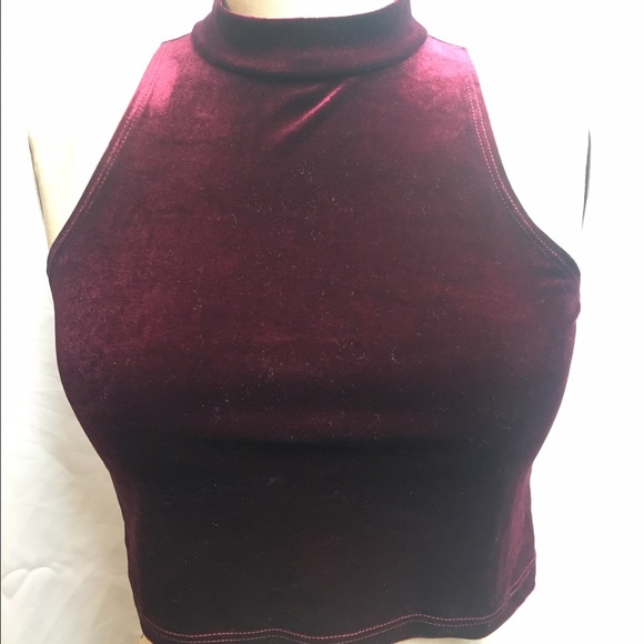 Maroon velvet tank top