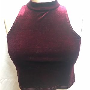 Maroon velvet tank top