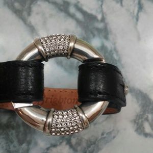 Brighton Black Leather Bracelet