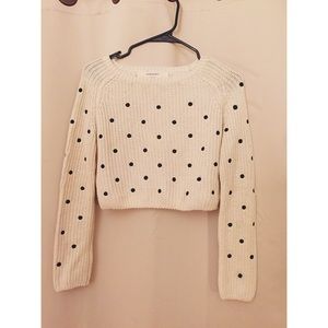 TOPSHOP cropped polka dot sweater