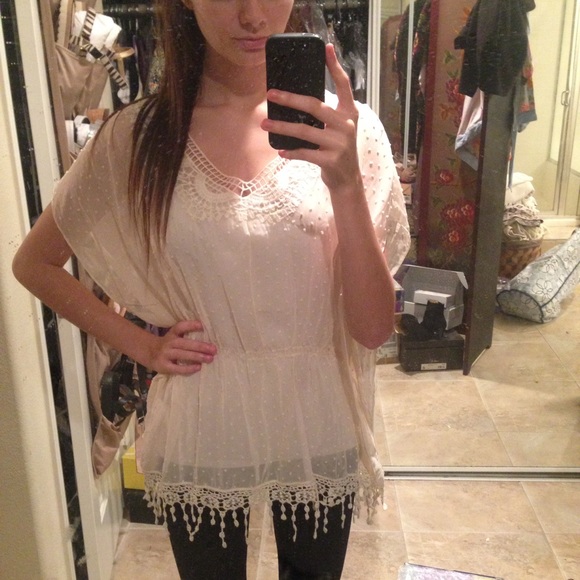 Sheer lace blouse
