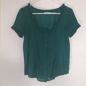 Kimchi Blue Romantic Ruffle Deep Green Boho Chic💋