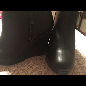 Torrid faux leather wedge short boots