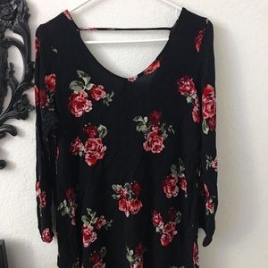 Rose Printed Shift Dress