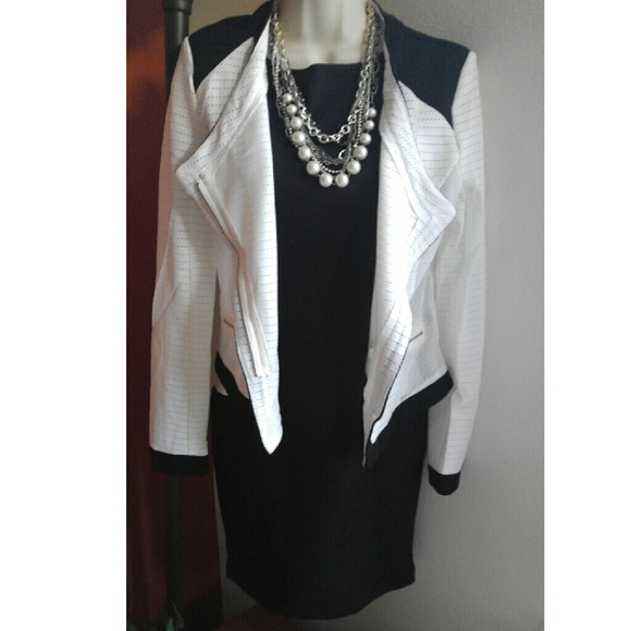NEW ARRIVAL- Classy Black and White Dress - Picture 2 of 3