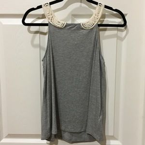 ‼️SOLD‼️ Jersey Crochet Back Tank