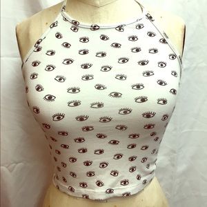 Brandy Melville black and white eye top👁