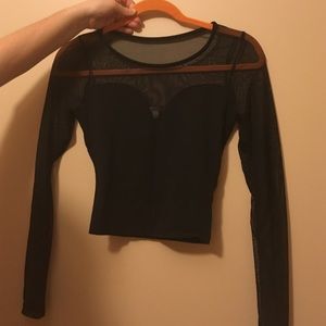 Black sheer crop top
