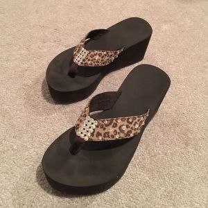Flip-Flops Swarovski Platform Brown