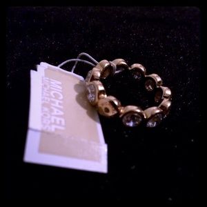 MK CUBIC ZIRCONIA GOLD-TONE CIRCLE RING