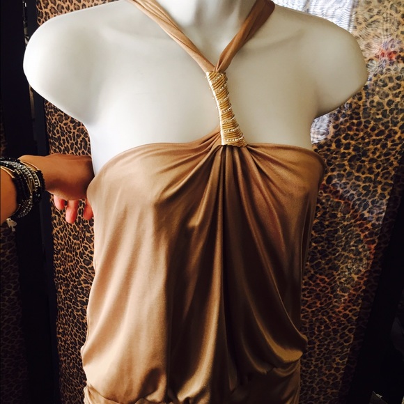 LM collection gold color dress Size 6 - Picture 1 of 4