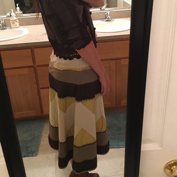 Anthropologie Boho cotton and silk quilt skirt - Picture 1 of 3