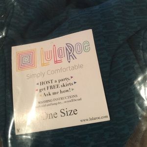 NWT Lularoe OS Teal Patterned Leggings