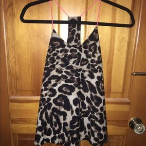 Leopard print racerback sleeveless top