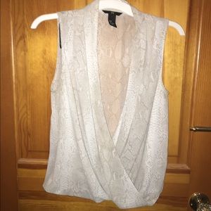 Snake skin sleeveless blouse