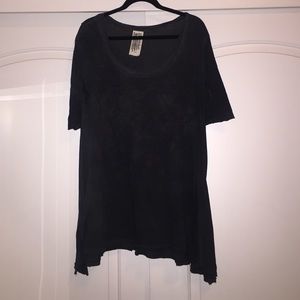 Free people light black t-shirt tunic/dress