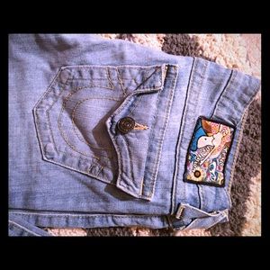 True religion RARE. Mermaid label! Light blue!cute