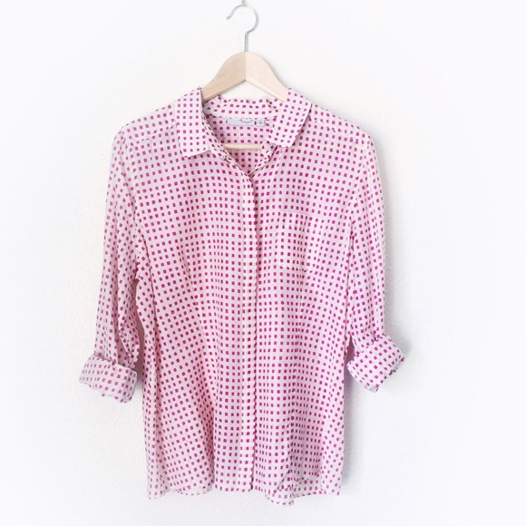 Halogen Silk-Blend Button Down