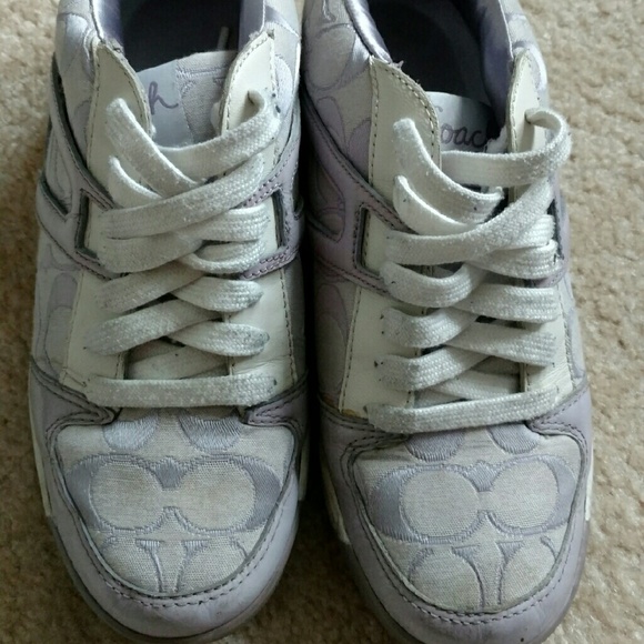 Purple Coach gym shoes