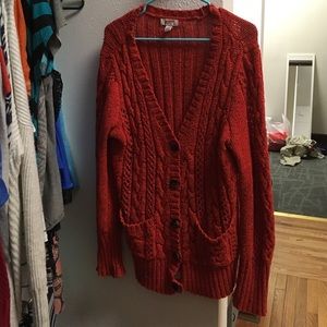 Burnt orange knit cardigan