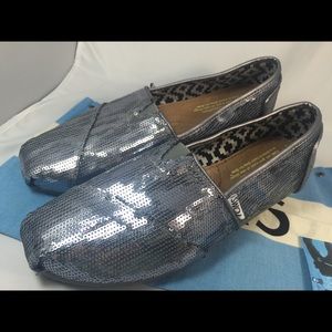 Toms women sliver sequins shoe size 7
