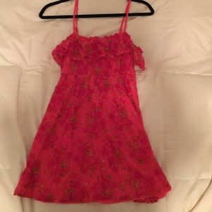 Pink rose pattern dress