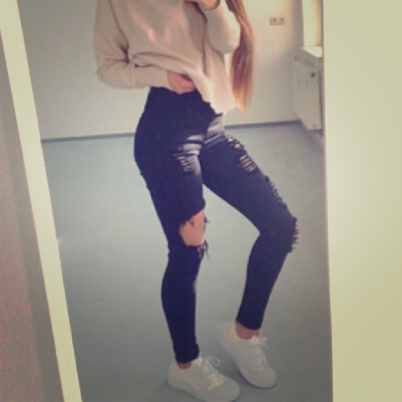 Fashion Nova Glistening Jeans , Black