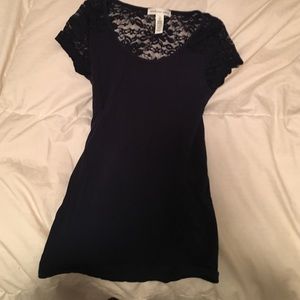 navy blue top with lace