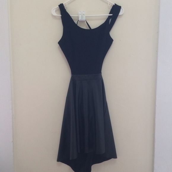 Backless Dress w/ Leather Skirt