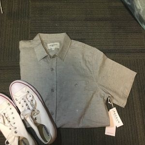 Gray Short Sleeve Button