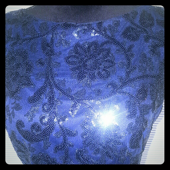 Blue Sequin Top Dress