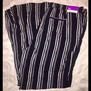 NEW Merona Striped Wide-Leg Trousers