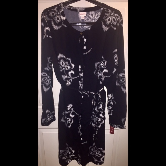 NEW Merona Button Down Belted Dress w. POCKETS!
