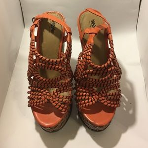 Dark orange&black Wedges 👠