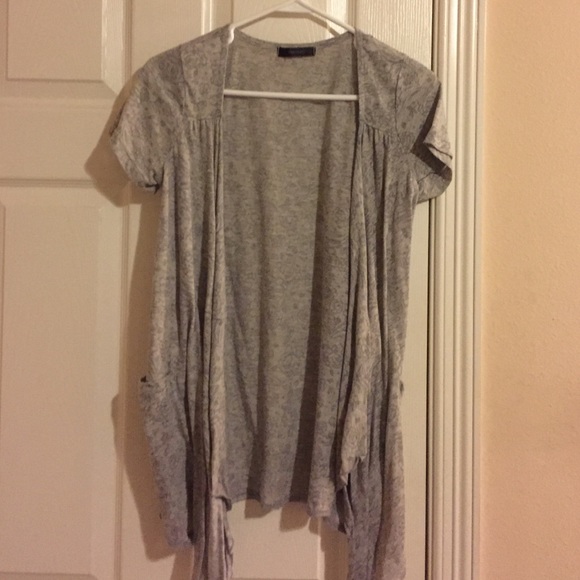 Short sleeve light weight grey cardigan