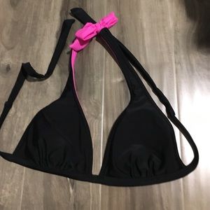 Black & Hot Pink Reversible Bikini halter Top