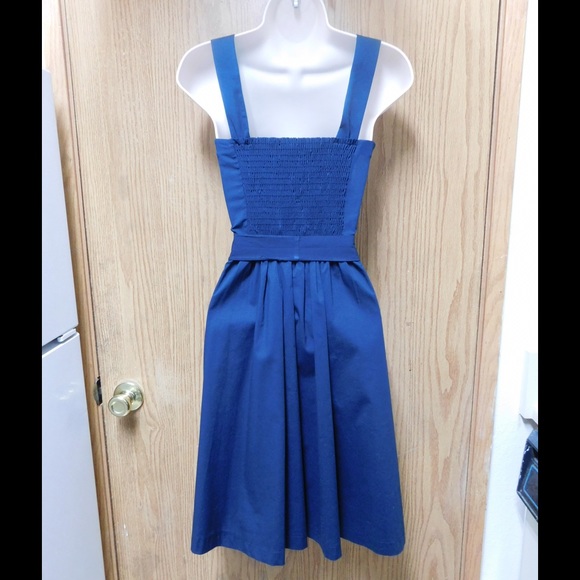 Fantastic Blue Summer Dress W/Golden Buttons - Picture 2 of 2