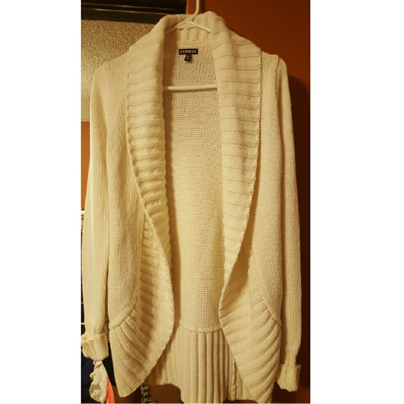 Long open front thick knitted cardigan w/ pockets - Picture 1 of 3