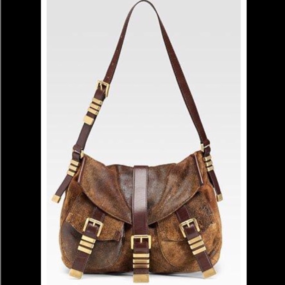 Michael Kors distressed leather bag