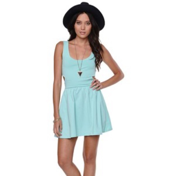 Sexy Back Cutout Skater Dress by LA Hearts