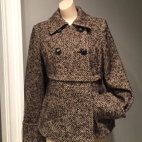 GAP Jackets & Blazers - Brown & Cream Pea Coat Size Small