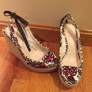 *Price Drop** Printed Coach Wedges