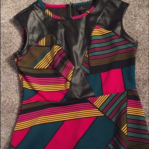 Worthington peplum top large!  Leather accents.