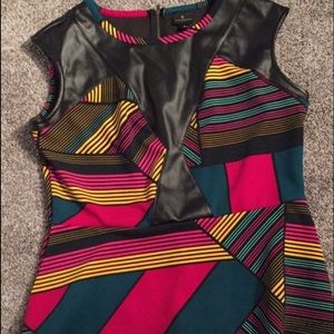 Worthington peplum top large!  Leather accents.