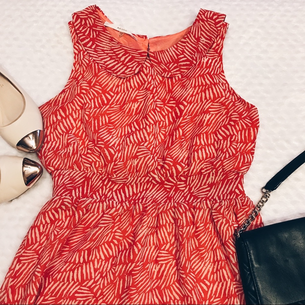 ❌SOLD❌ ModCloth - Peter Pan Collar Orange Dress