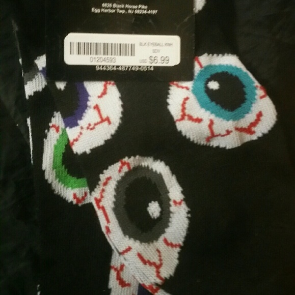 Price drop! 2 pairs long socks candy corn/eyeball