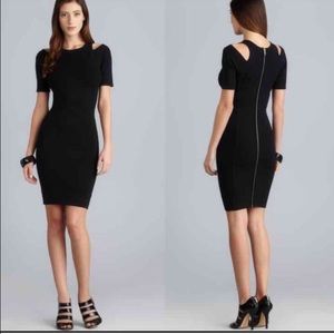 French Connection black cold shoulder dress 8