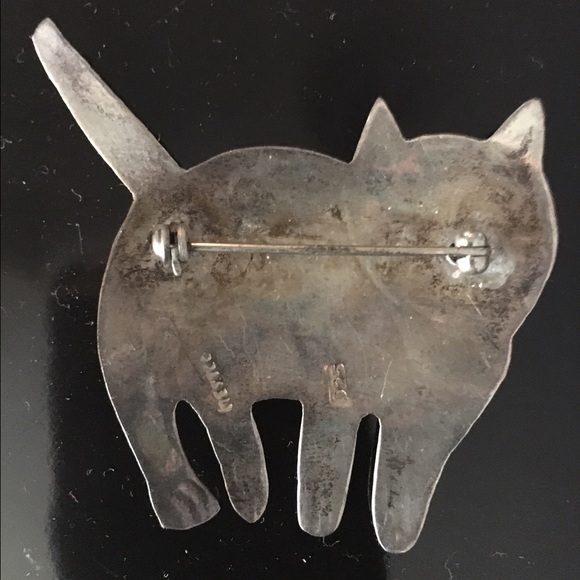 Sterling cat pin - Picture 3 of 3