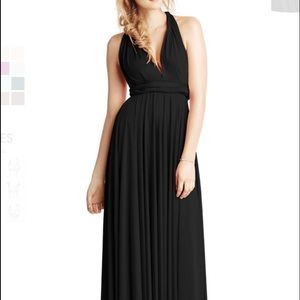 Classic Ballgown Two Birds dress in black.
